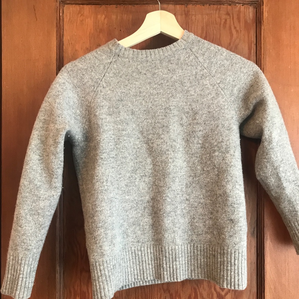 Shrunken small gray jcrew sweater